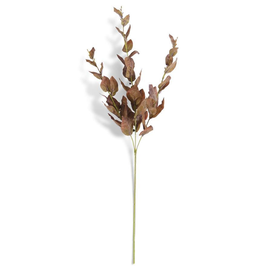 28 Inch Brown Two-Tone Basil Leaves Spray