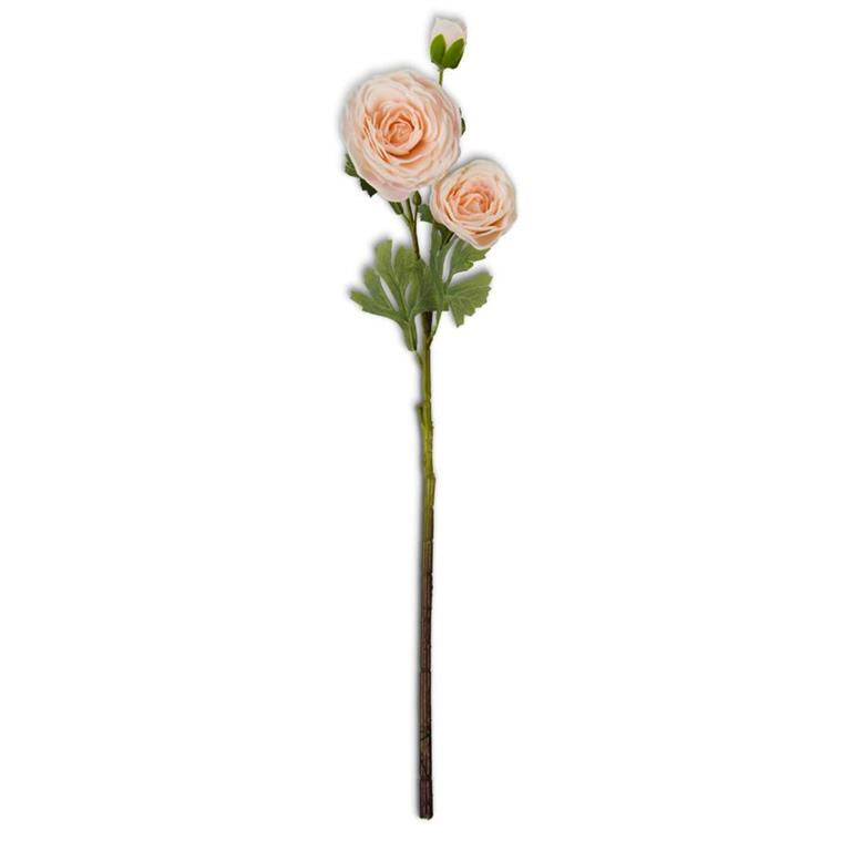 25 Inch Peach Real Touch Triple Bloom Ranunculus