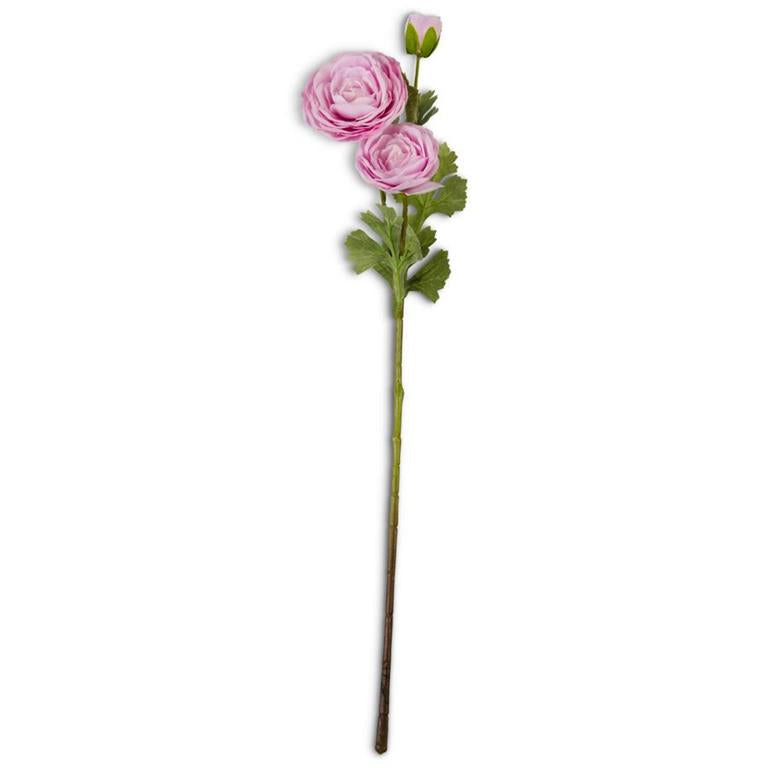 25 Inch Pink Real Touch Triple Bloom Ranunculus
