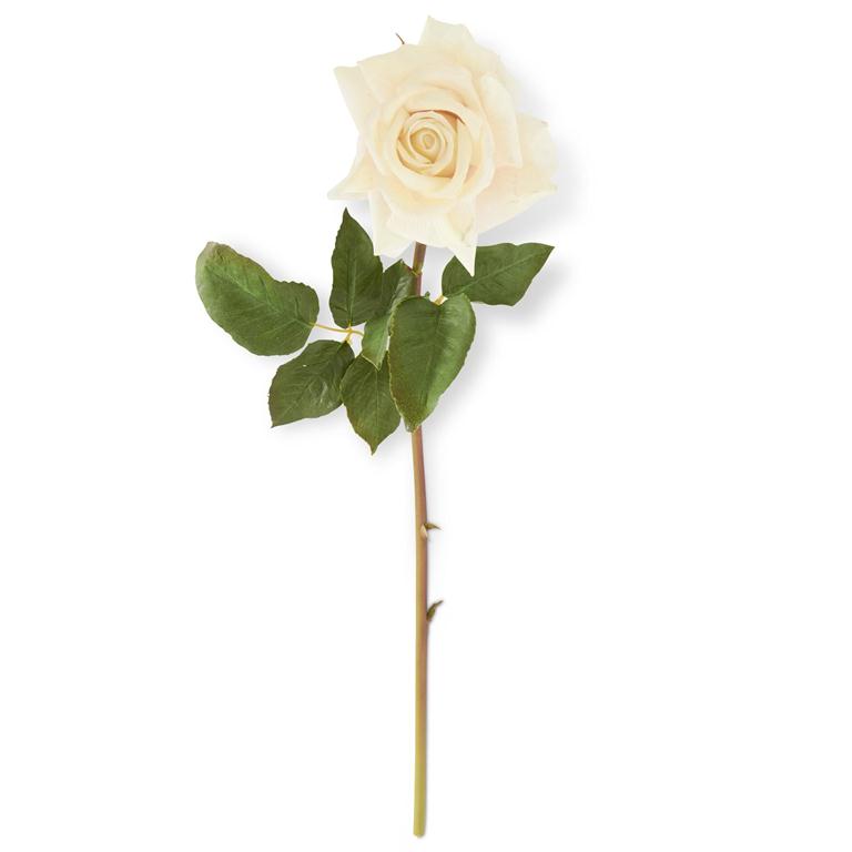 20 Inch White Real Touch Duchess Rose Stem