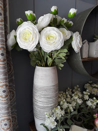 Real Touch White Triple Bloom Ranunculus Stem