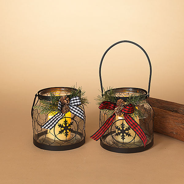 6.7"D Metal & Glass Lantern
