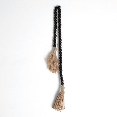 28” Black Beads with Tassel