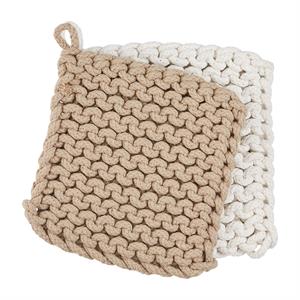 TAUPE CROCHETED POT HOLDERS