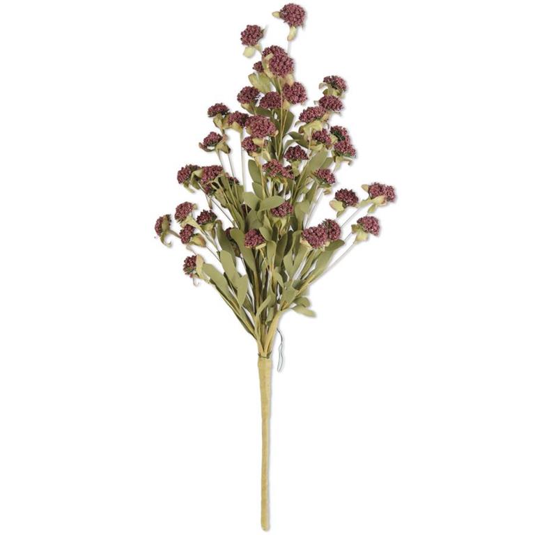 22 Inch Burgundy Stock Flower Bush w/Eva