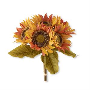 13 Inch Orange 3 Tone Sunflower Bundle (5 Stem)