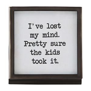 LOST MIND METAL SAYING PLAQUE