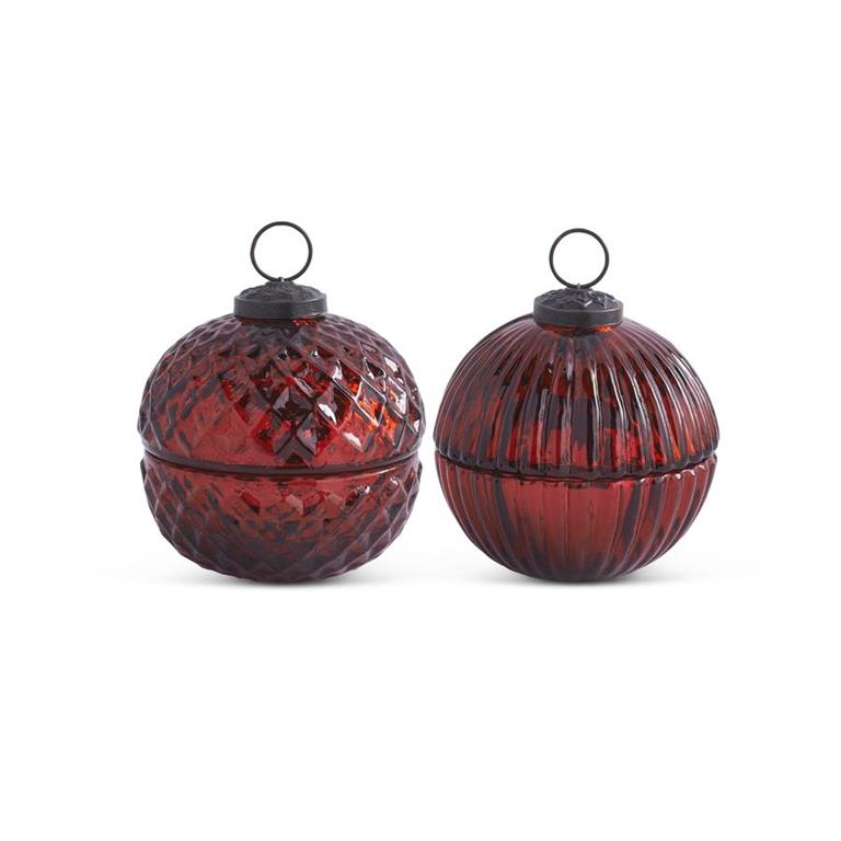 3.5 Inch Filled Red Mercury Ornament candle