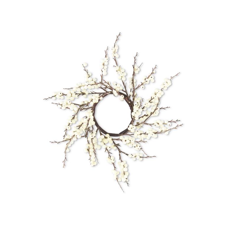 17 Inch White Berry Candle Ring