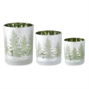 Medium Frosted Glass w/Green Interior Deer