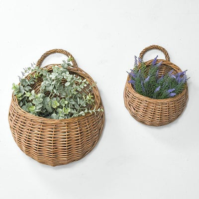 SMALL ROUND POCKET WILLOW BASKET