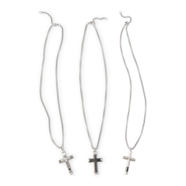 Assorted Unisex Studded Cross Necklaces