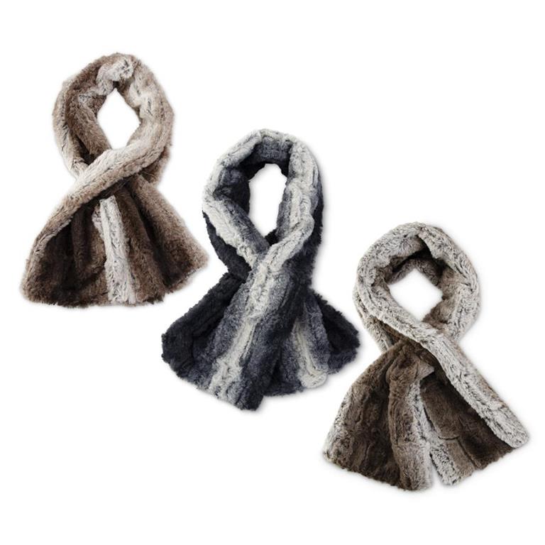 Assorted Three Ombre Faux Fur Scarves