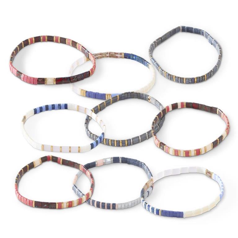 Assorted Tila Bead Bracelets