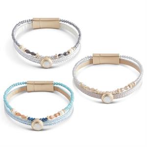 Assorted Opal Center Wrap Magnetic Bracelets (3 colors)