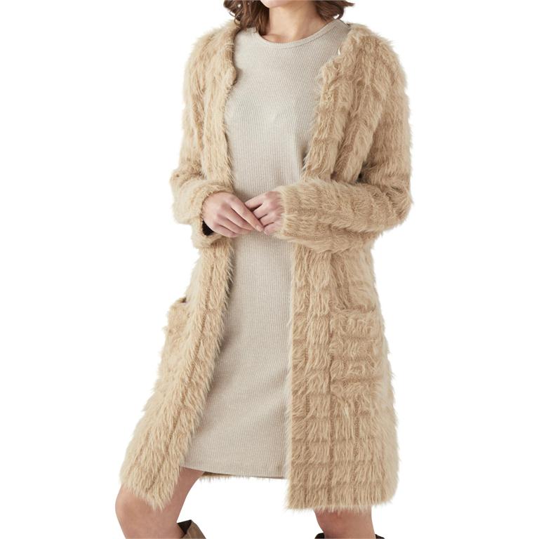 Geometric Fur Sweater Coat