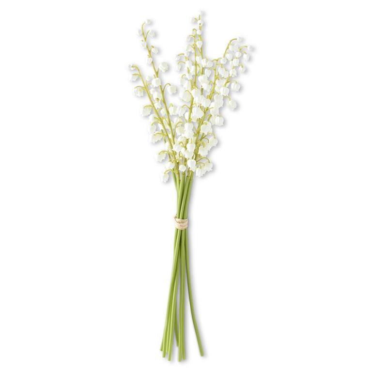 17 Inch White Real Touch Lily of The Valley Bundle