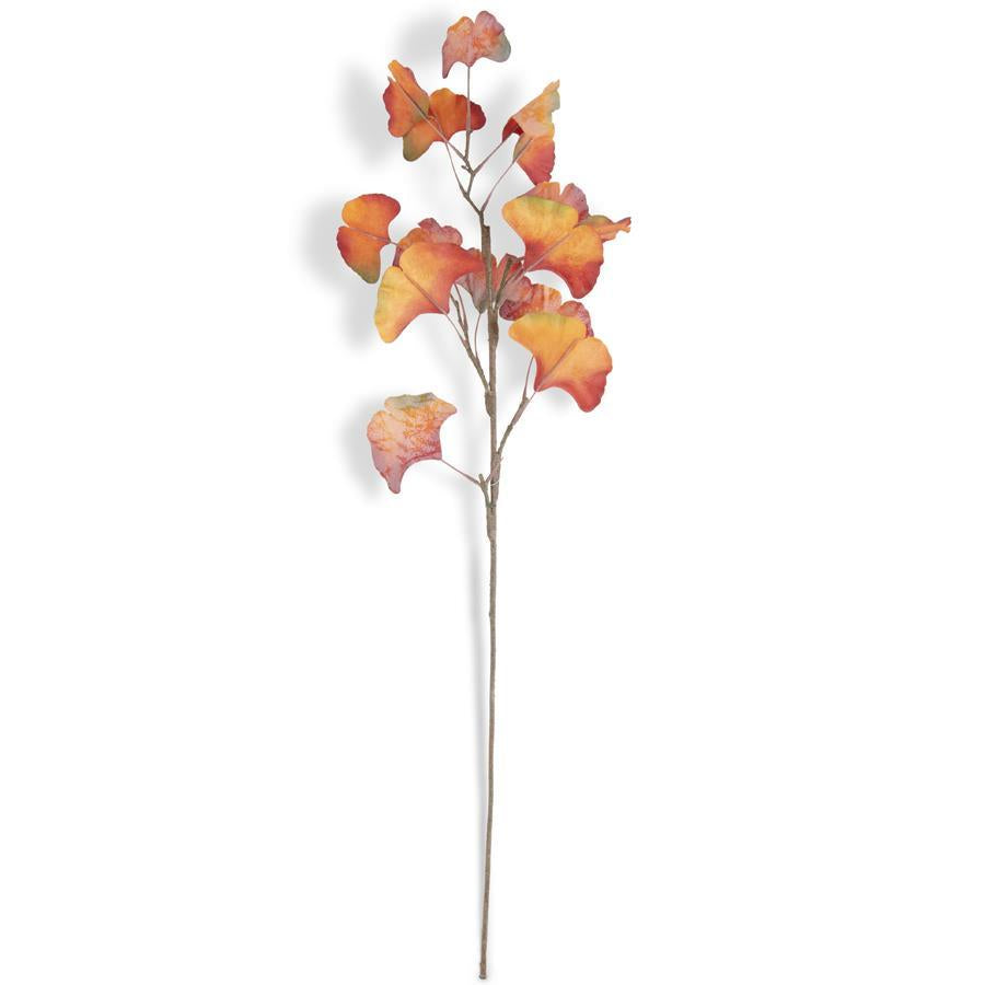 30 Inch Orange Two-Tone Gingko Stem