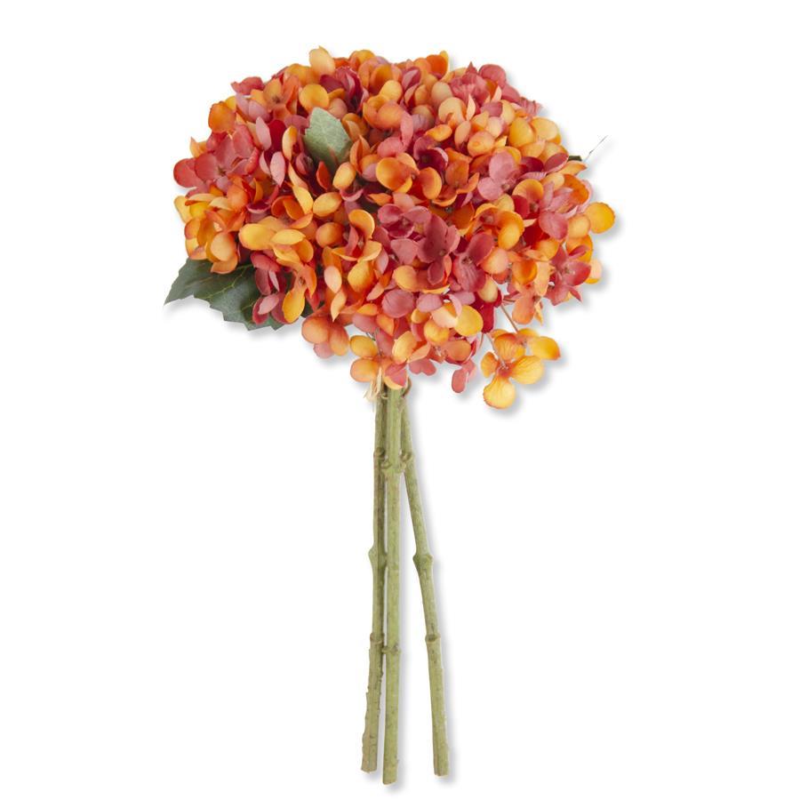 13 Inch Orange Two-Tone Hydrangea Bundle