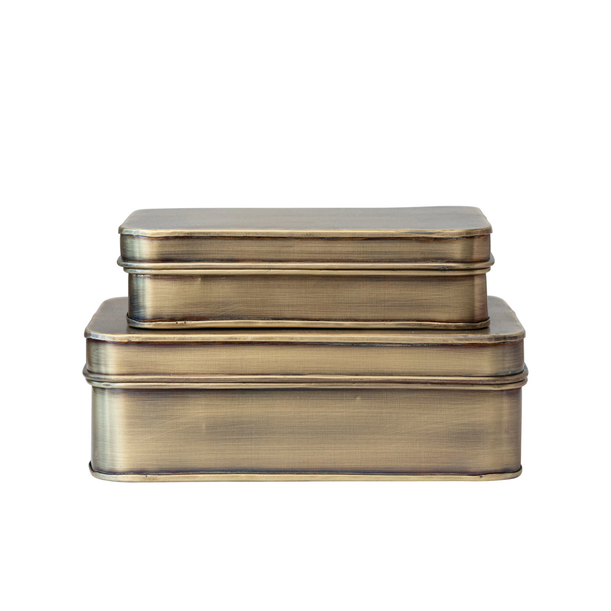 Small Metal Box, Antique Brass Finish