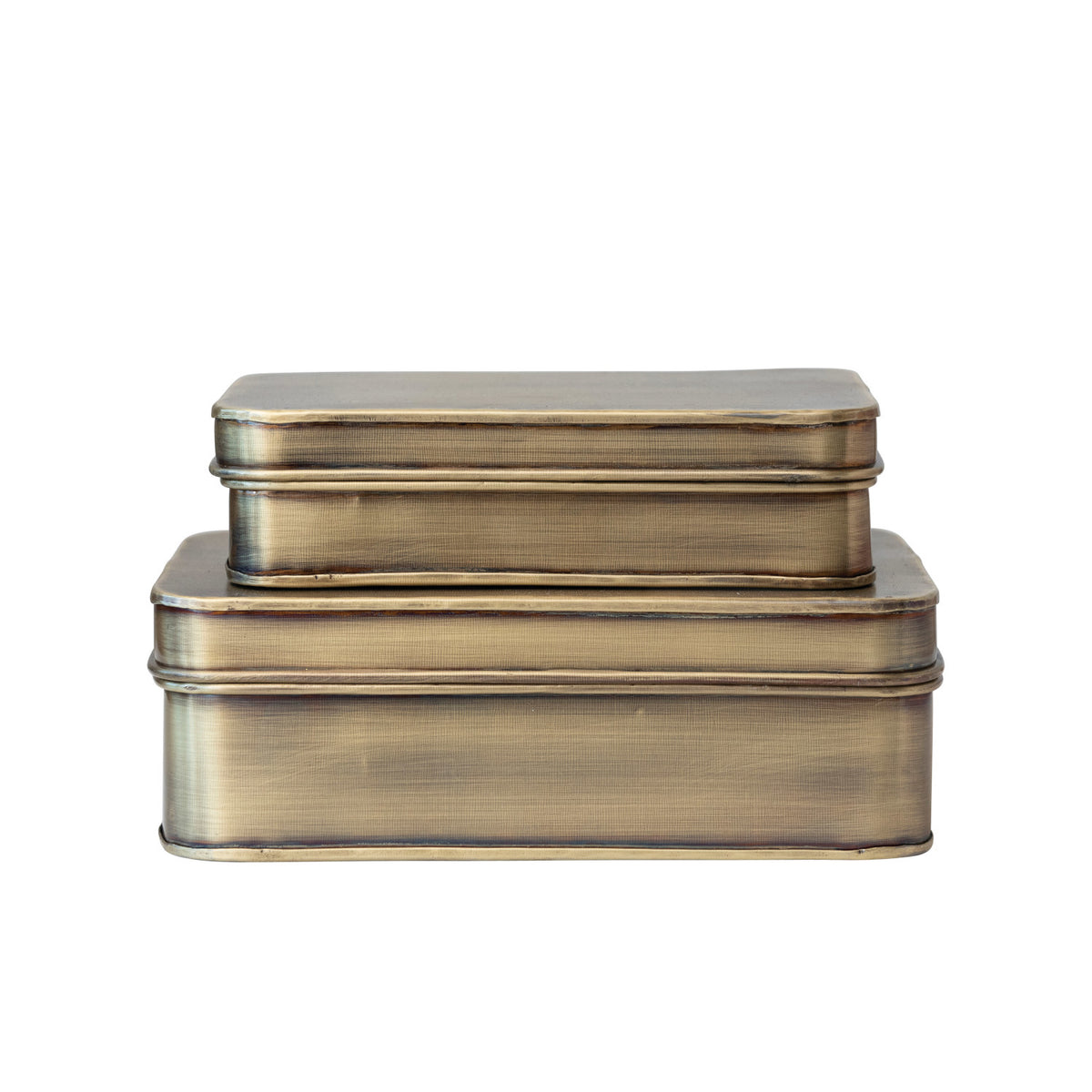 Large Metal Box, Antique Brass Finish