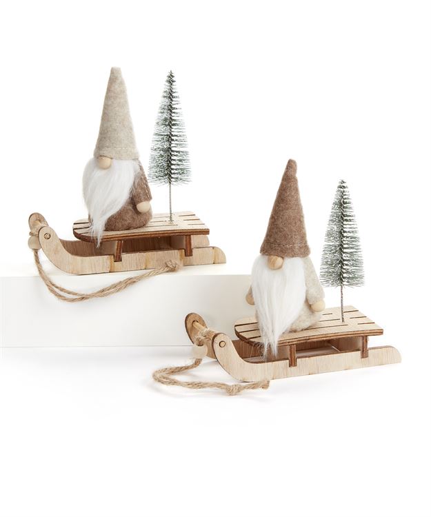 Gnome & Sleigh Décor/Ornament