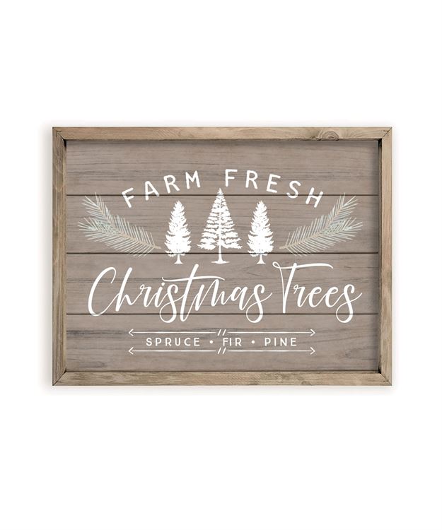 Farm Fresh Xmas Tree Framed Sign