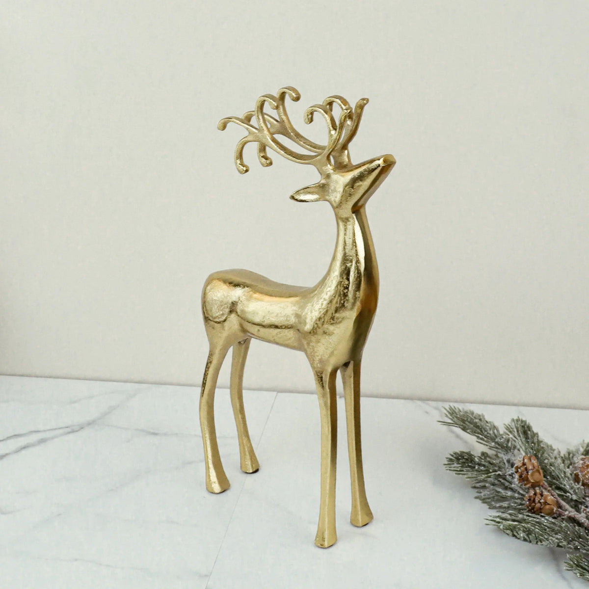 14" GOLD STANDING DEER