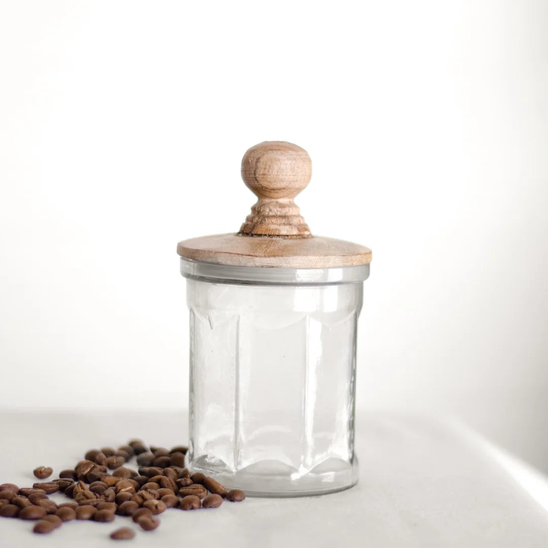 7" CLEAR CANISTER WOOD LID