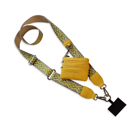Clip & Go Strap w/Zippered Pouch - Yellow Pattern